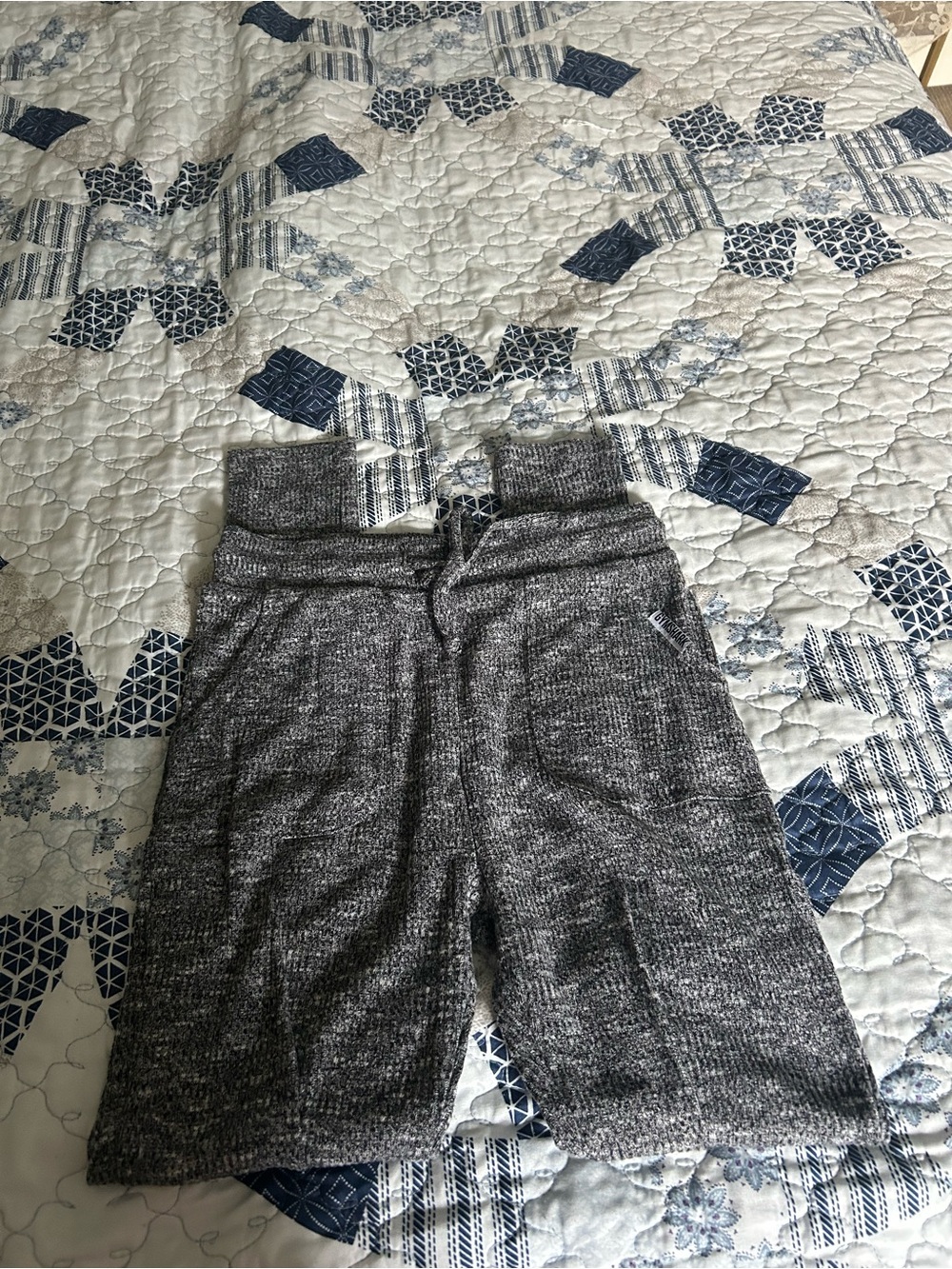 Gymshark Kids Heather Charcoal Knit Shorts